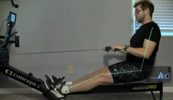 Recorded demo near the finish with legs extended.